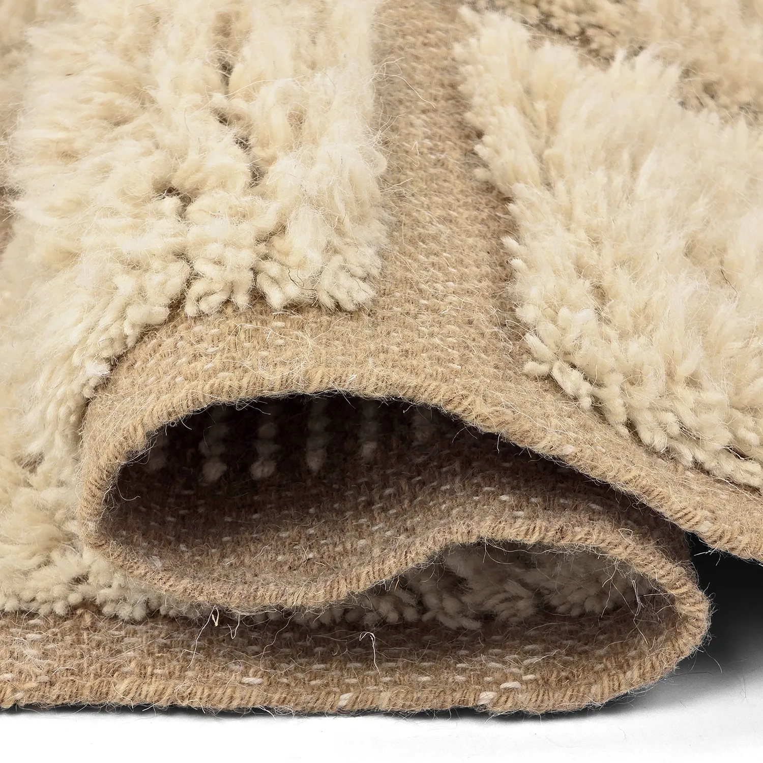 Shaggy koberce - Leknes Hand Woven Wool Shaggy (krém)