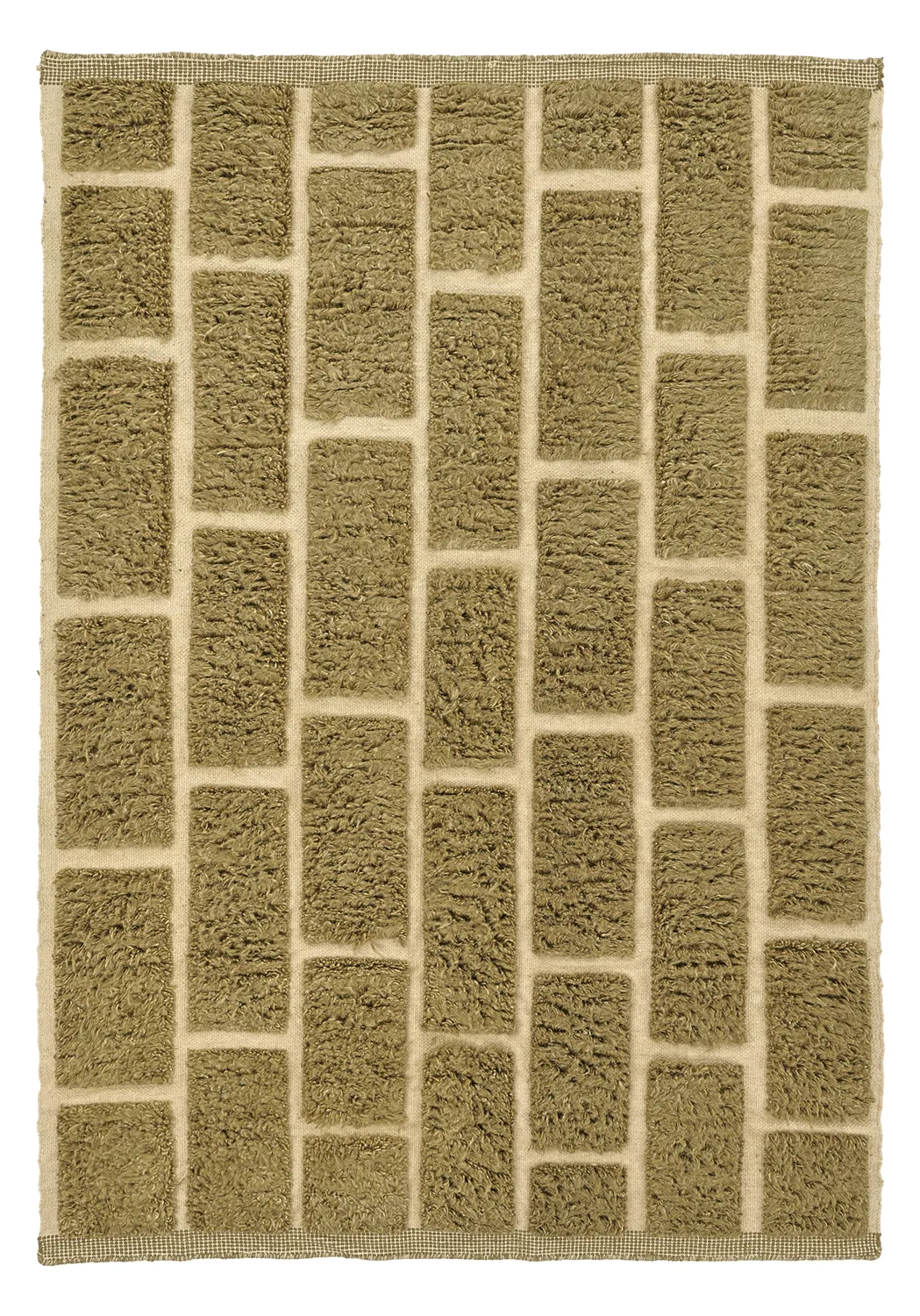 Shaggy koberce - Leknes Hand Woven Wool Shaggy (zelený)