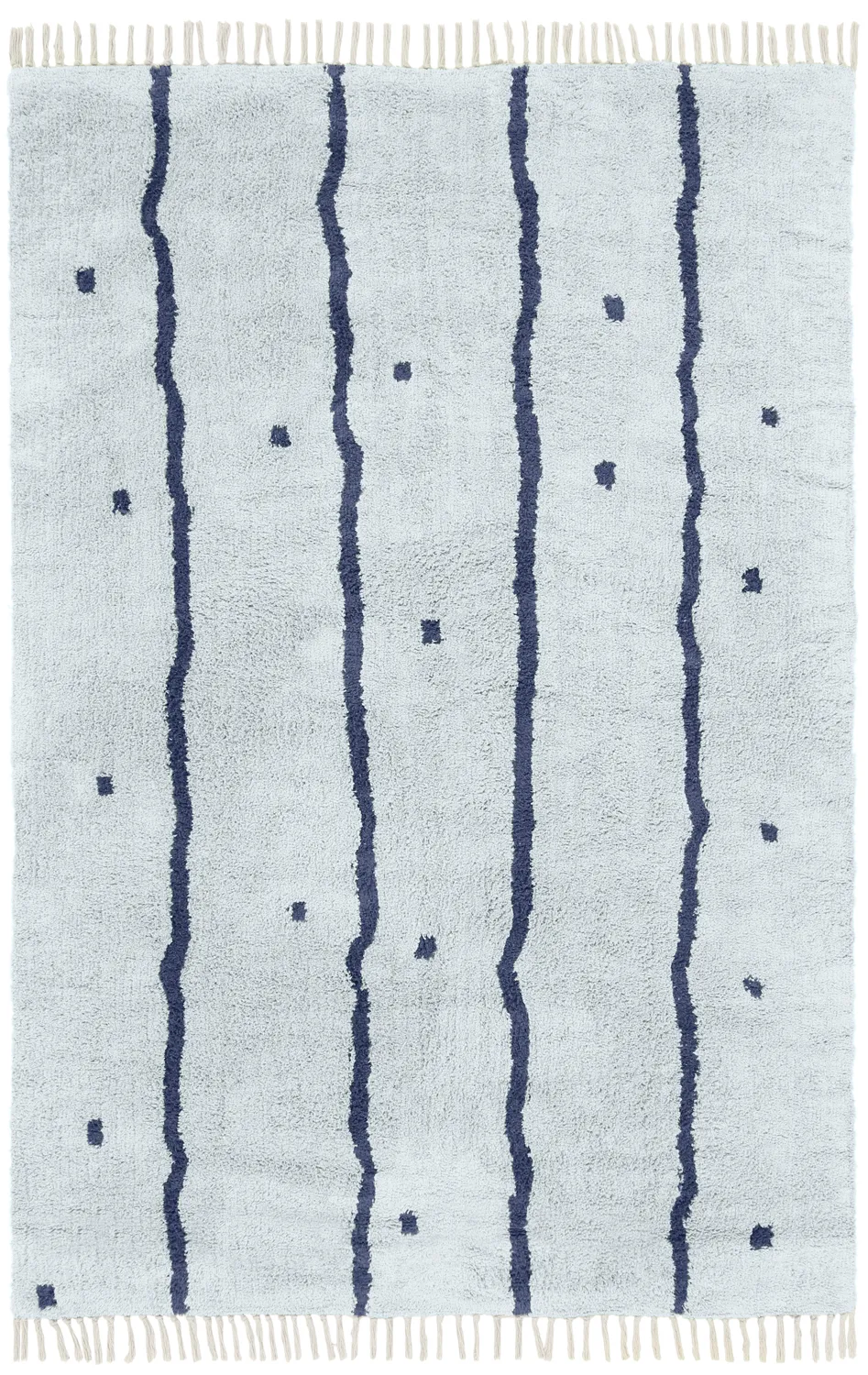 Shaggy koberce - Leora Natural Cotton Shaggy (šedá/modrá)