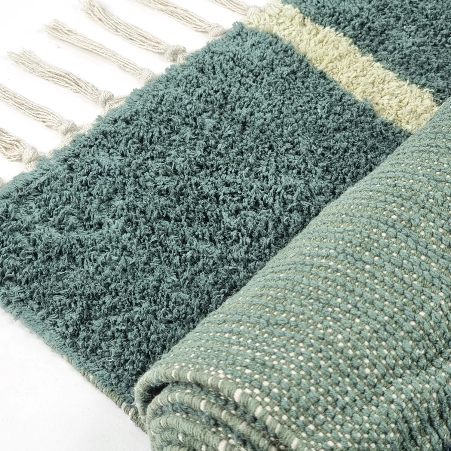 Shaggy koberce - Leora Natural Cotton Shaggy (zelená)