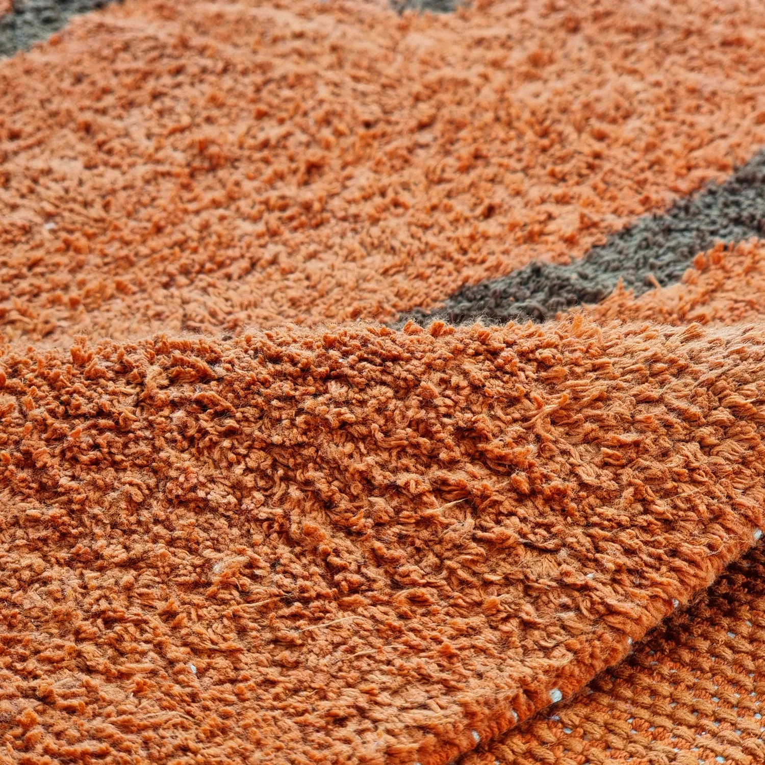 Kulatý koberec - Leora Natural Cotton Shaggy (oranžová/hnědá)