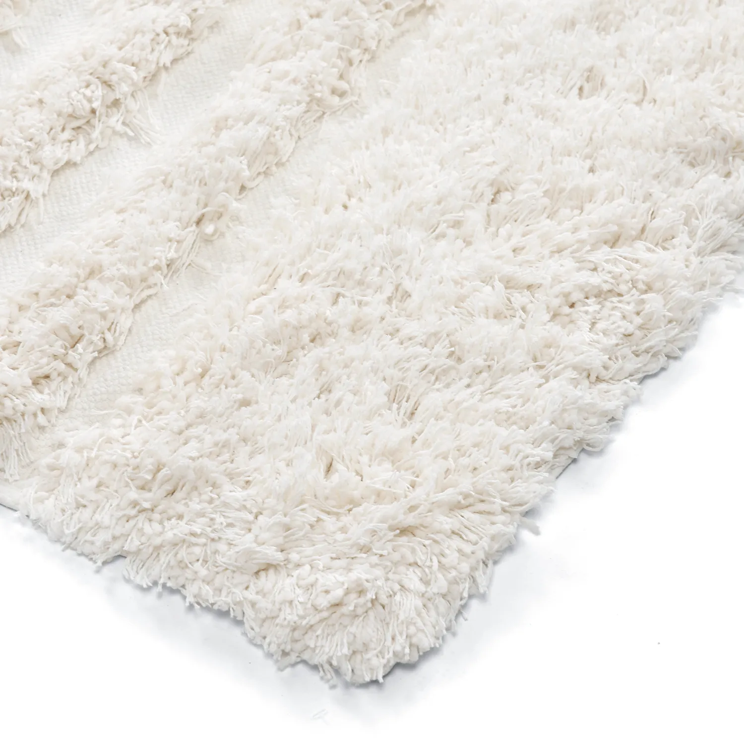 Shaggy koberce - Lindos Natural Cotton Shaggy (bílý)