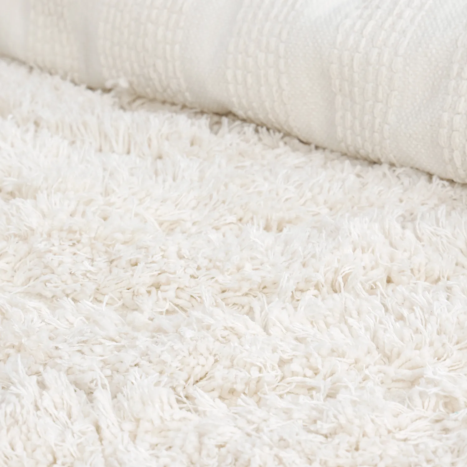 Shaggy koberce - Lindos Natural Cotton Shaggy (bílý)