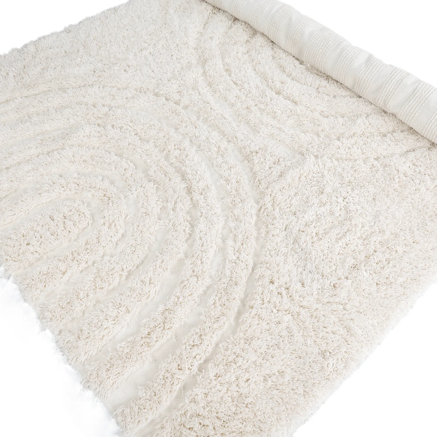Shaggy koberce - Lindos Natural Cotton Shaggy (bílý)