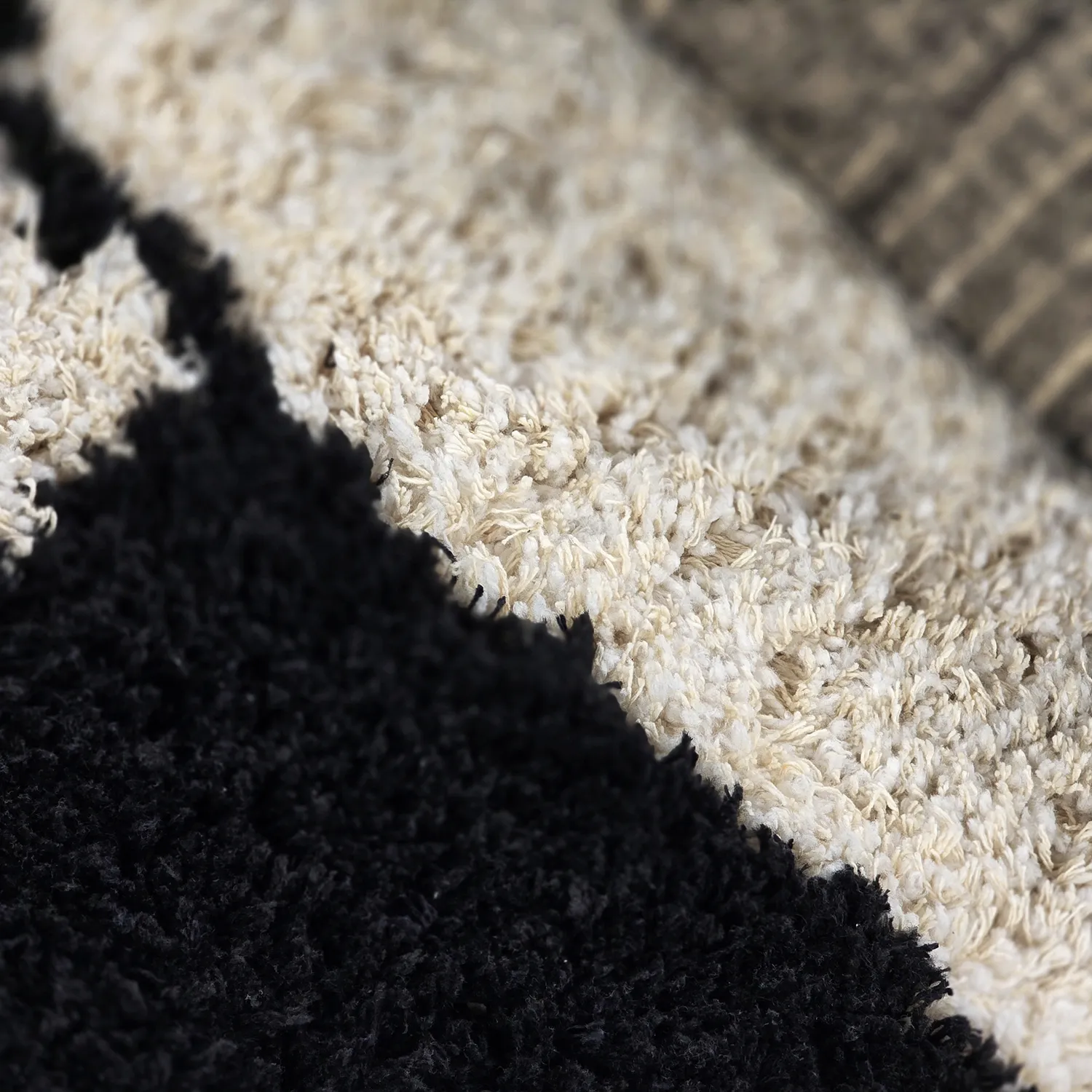 Shaggy koberce - Marvao Natural Cotton Shaggy (lomená bílá/černá)