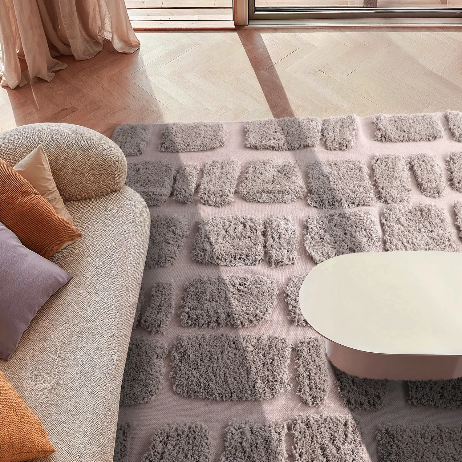 Shaggy koberce - Otranto Natural Cotton Shaggy (taupe)