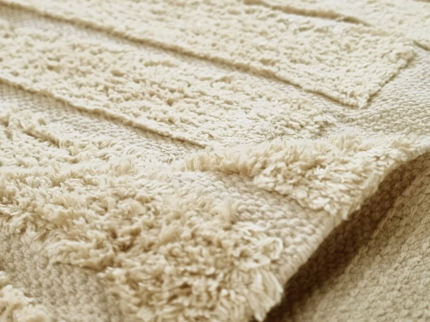 Shaggy koberce - Rani Natural Cotton Shaggy (béžový)