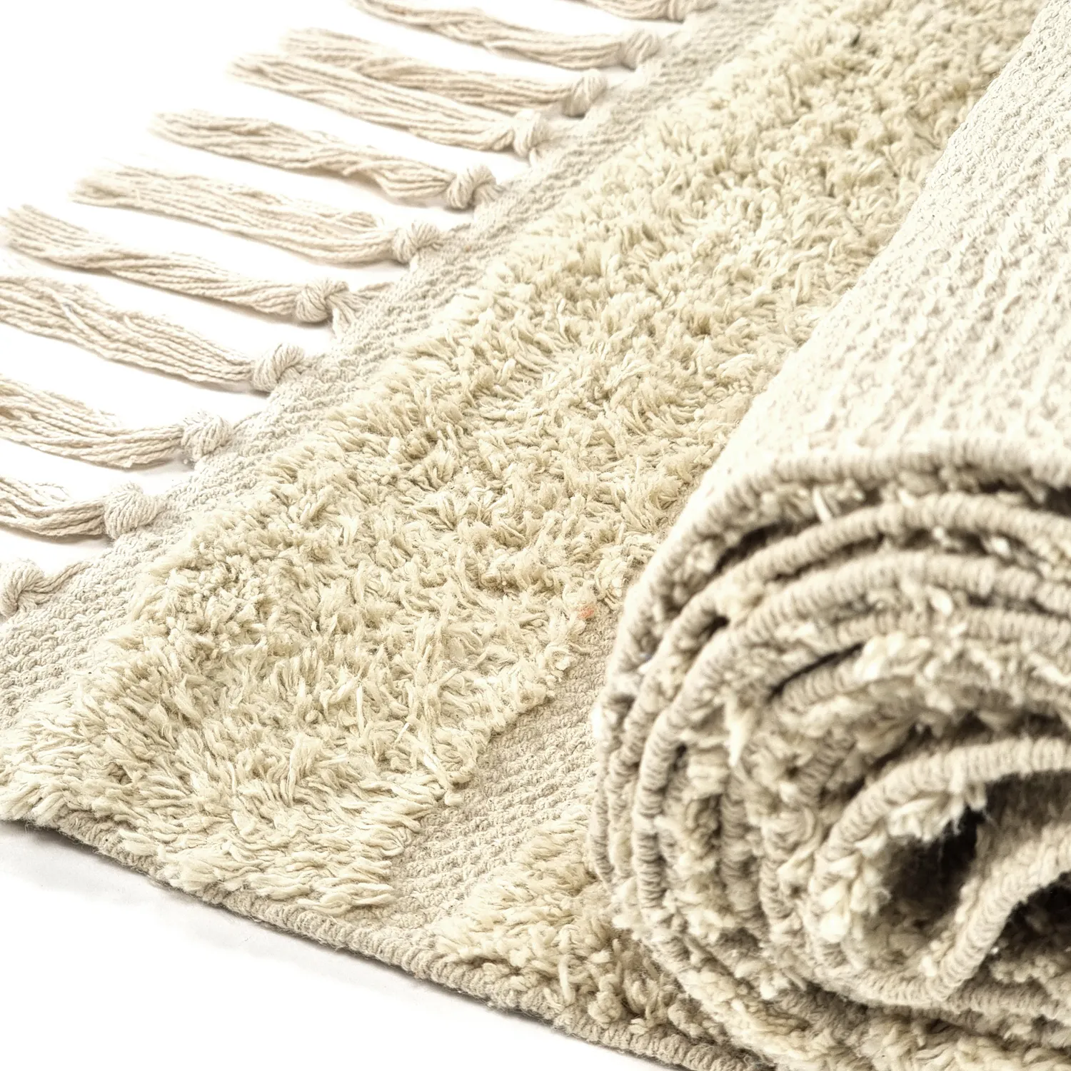 Shaggy koberce - Rani Natural Cotton Shaggy (béžový)