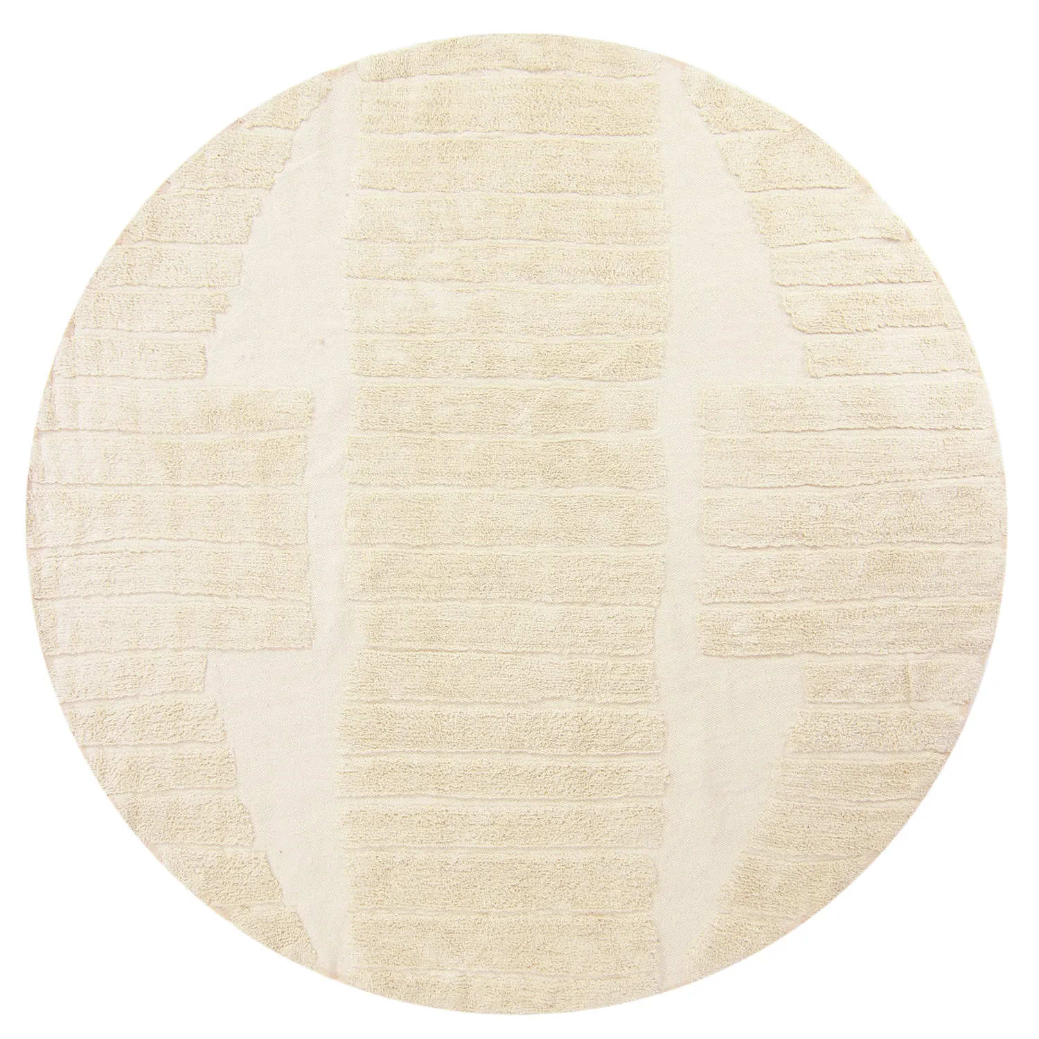 Kulatý koberec - Rani Natural Cotton Shaggy (béžový)
