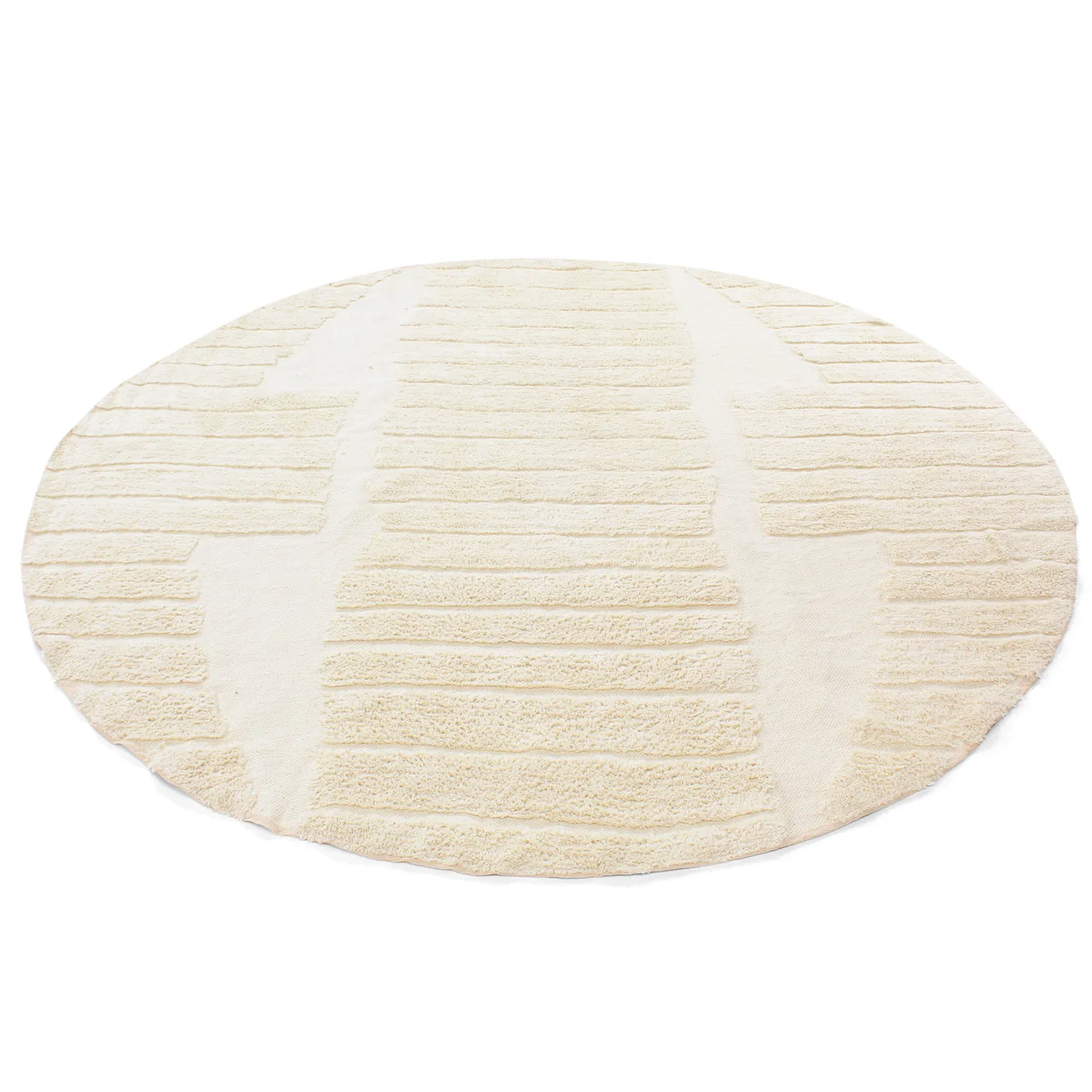 Kulatý koberec - Rani Natural Cotton Shaggy (béžový)
