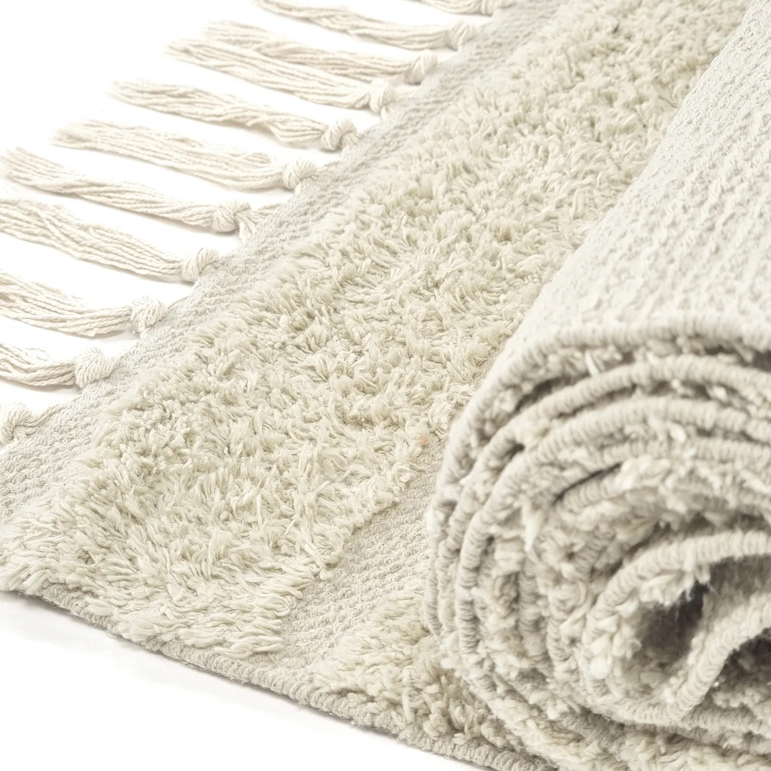 Shaggy koberce - Rani Natural Cotton Shaggy (špinavě bílá)