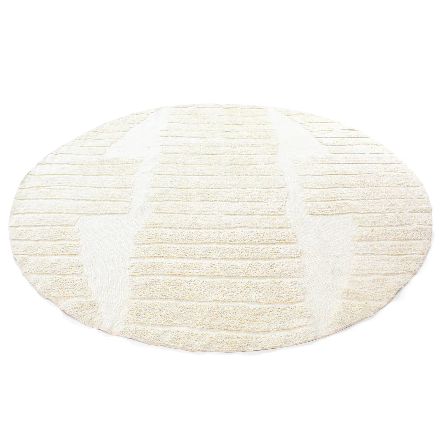 Kulatý koberec - Rani Natural Cotton Shaggy (špinavě bílá)