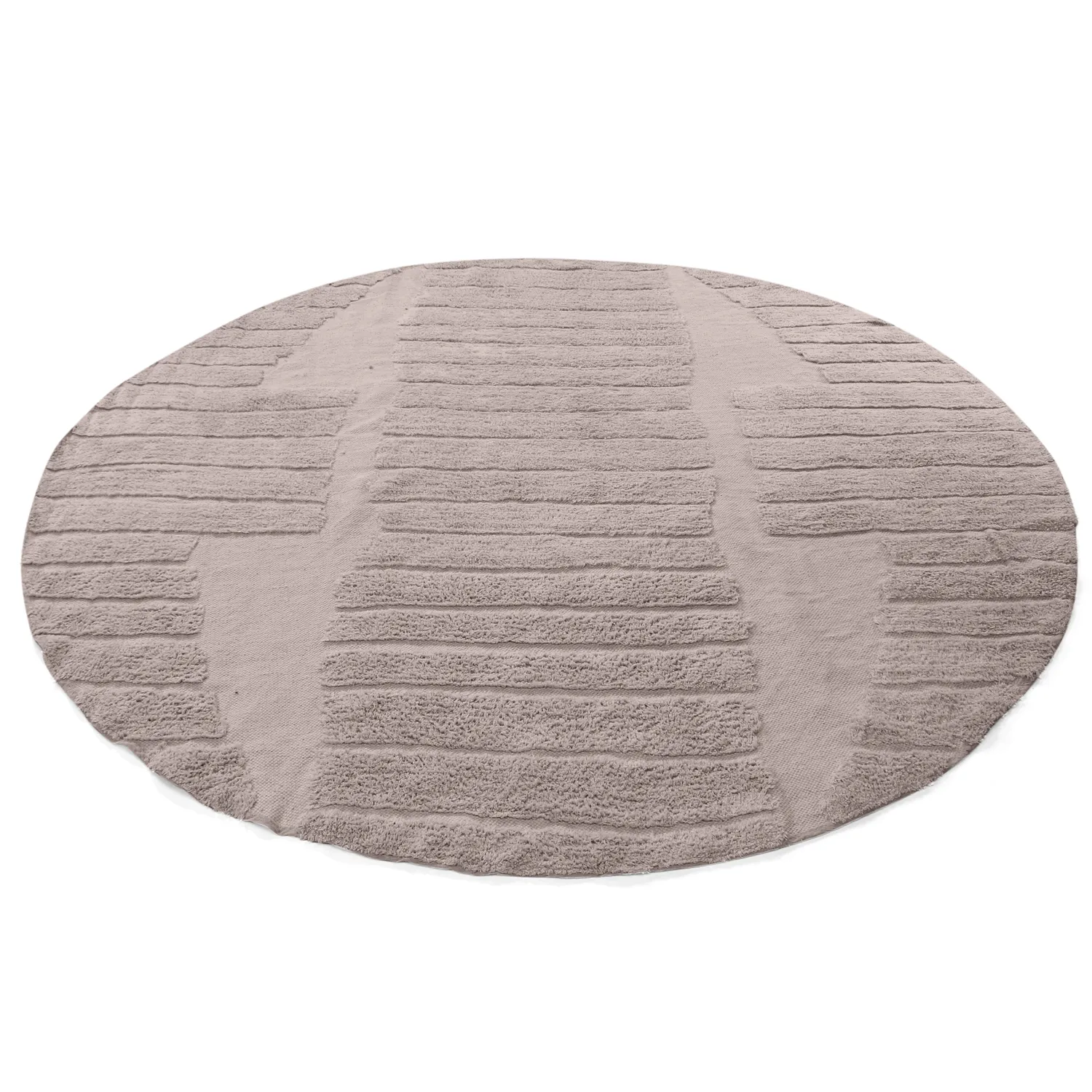 Kulatý koberec - Rani Natural Cotton Shaggy (taupe)