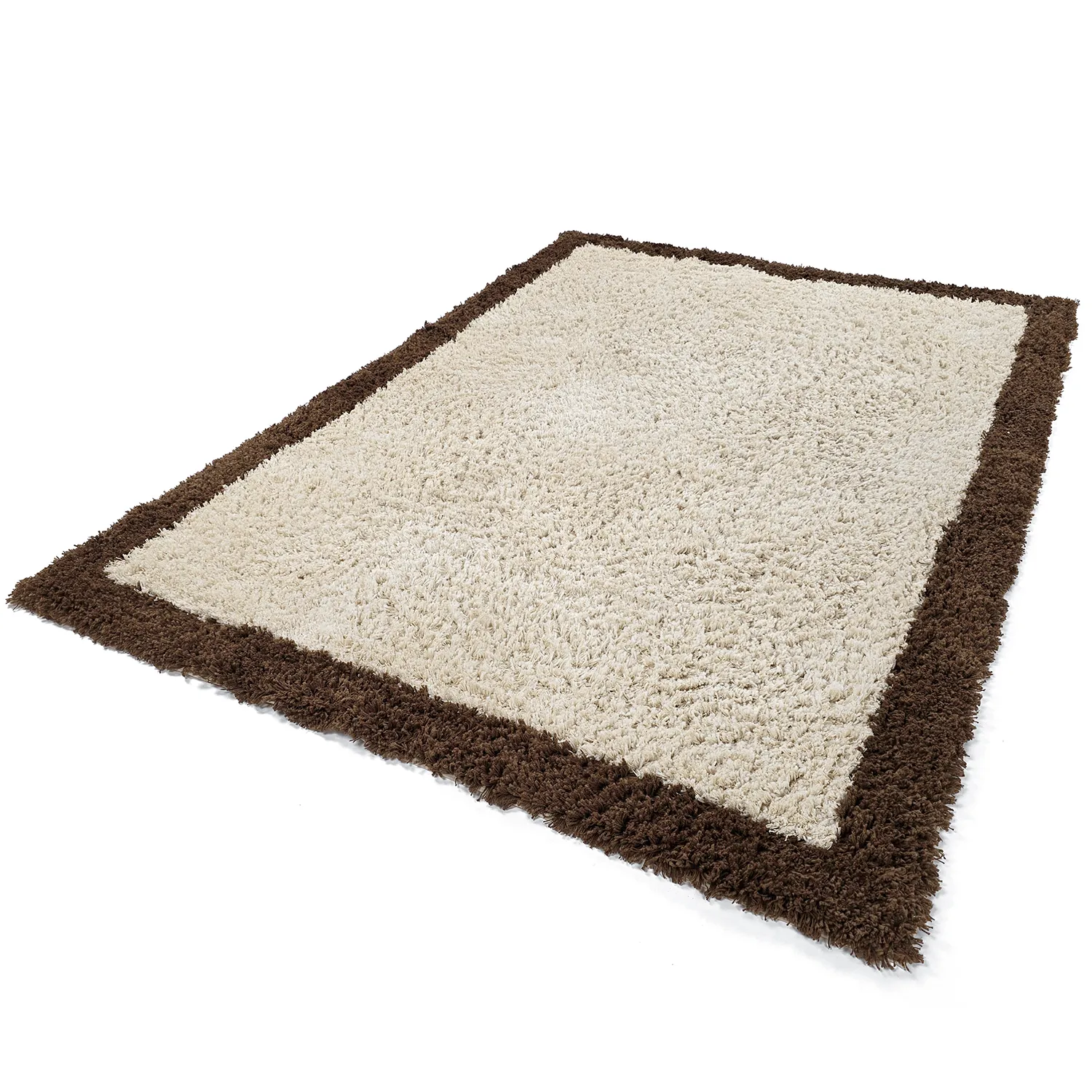 Shaggy koberce - Sagres Natural Cotton Shaggy (lomená bílá/hnědá)