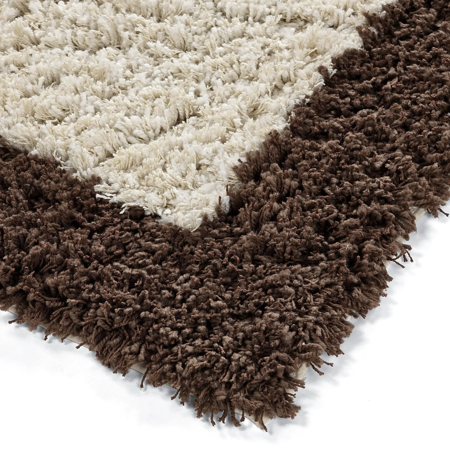 Shaggy koberce - Sagres Natural Cotton Shaggy (lomená bílá/hnědá)