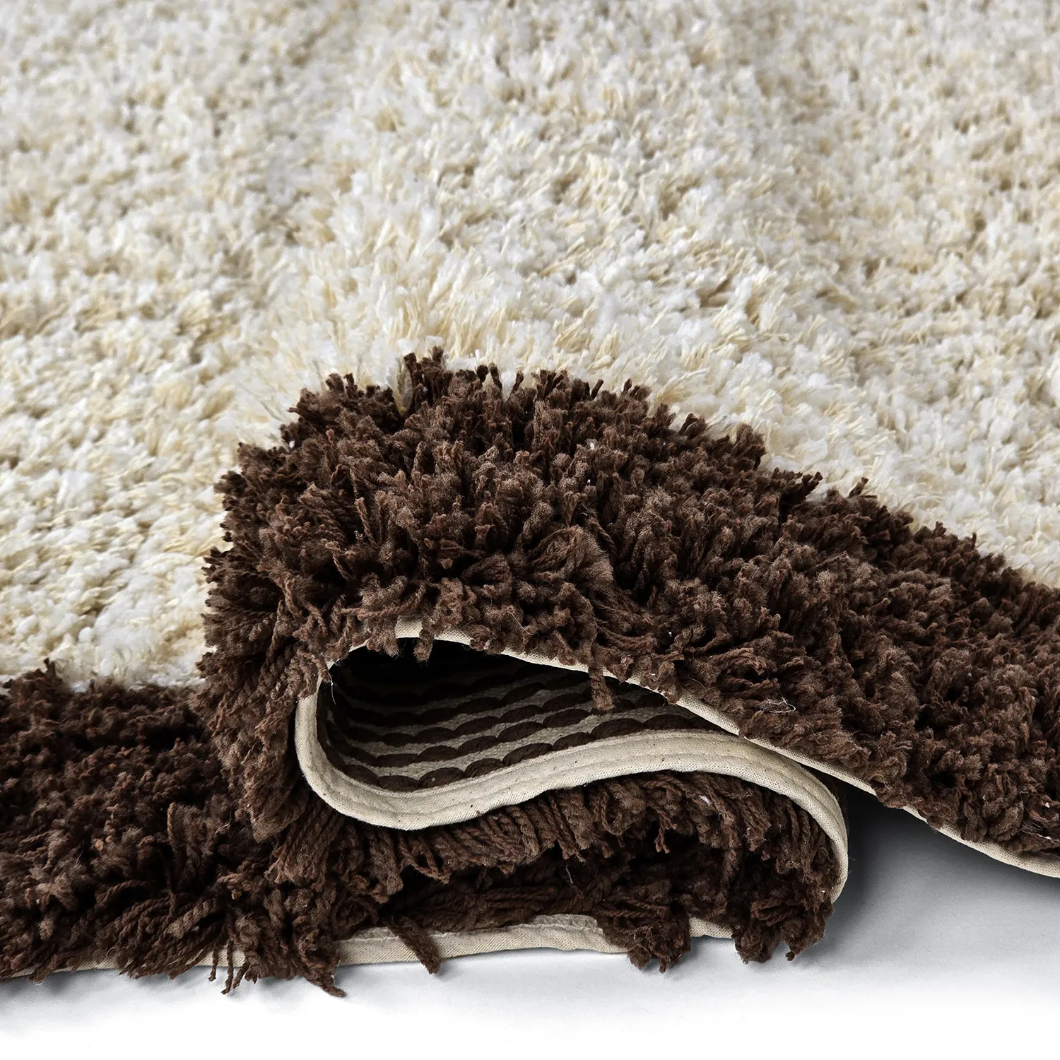 Shaggy koberce - Sagres Natural Cotton Shaggy (lomená bílá/hnědá)