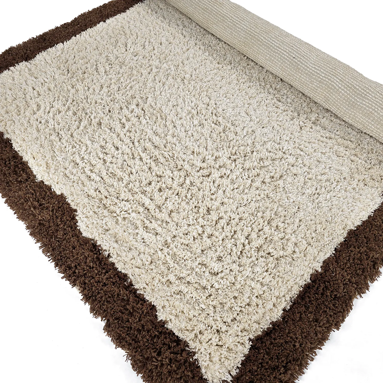 Shaggy koberce - Sagres Natural Cotton Shaggy (lomená bílá/hnědá)