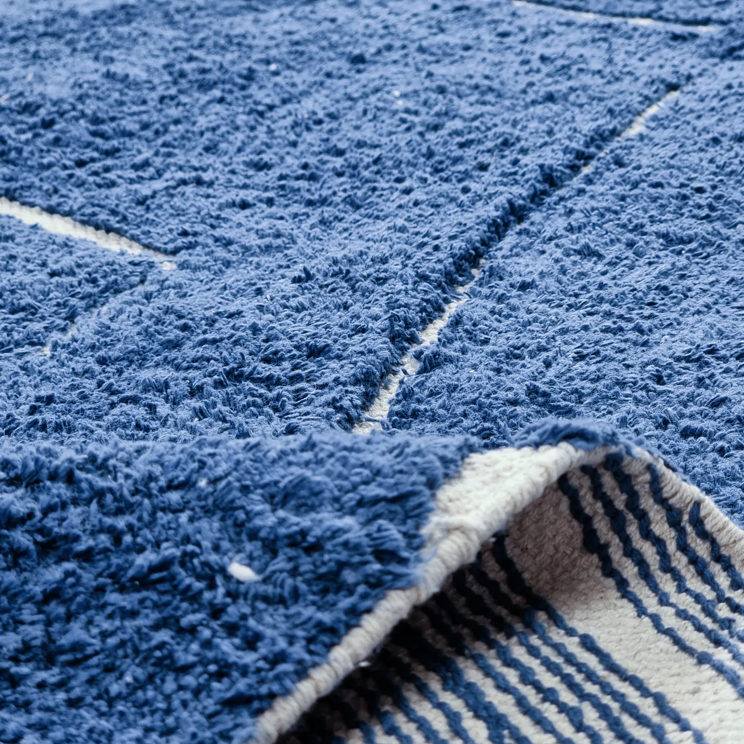 Shaggy koberce - Sivia Natural Cotton Shaggy (modrý)