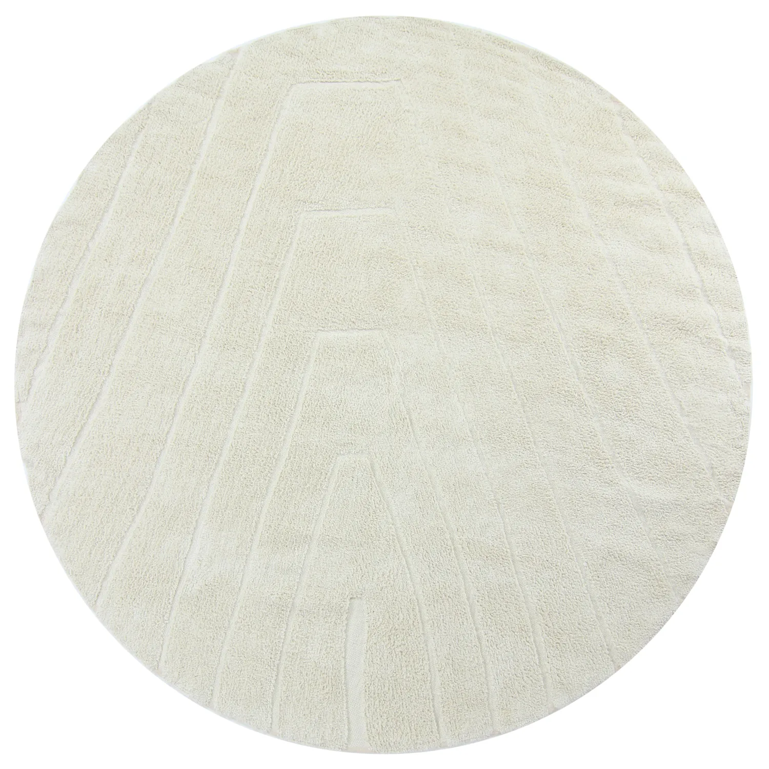 Kulatý koberec - Sivia Natural Cotton Shaggy (špinavě bílá)