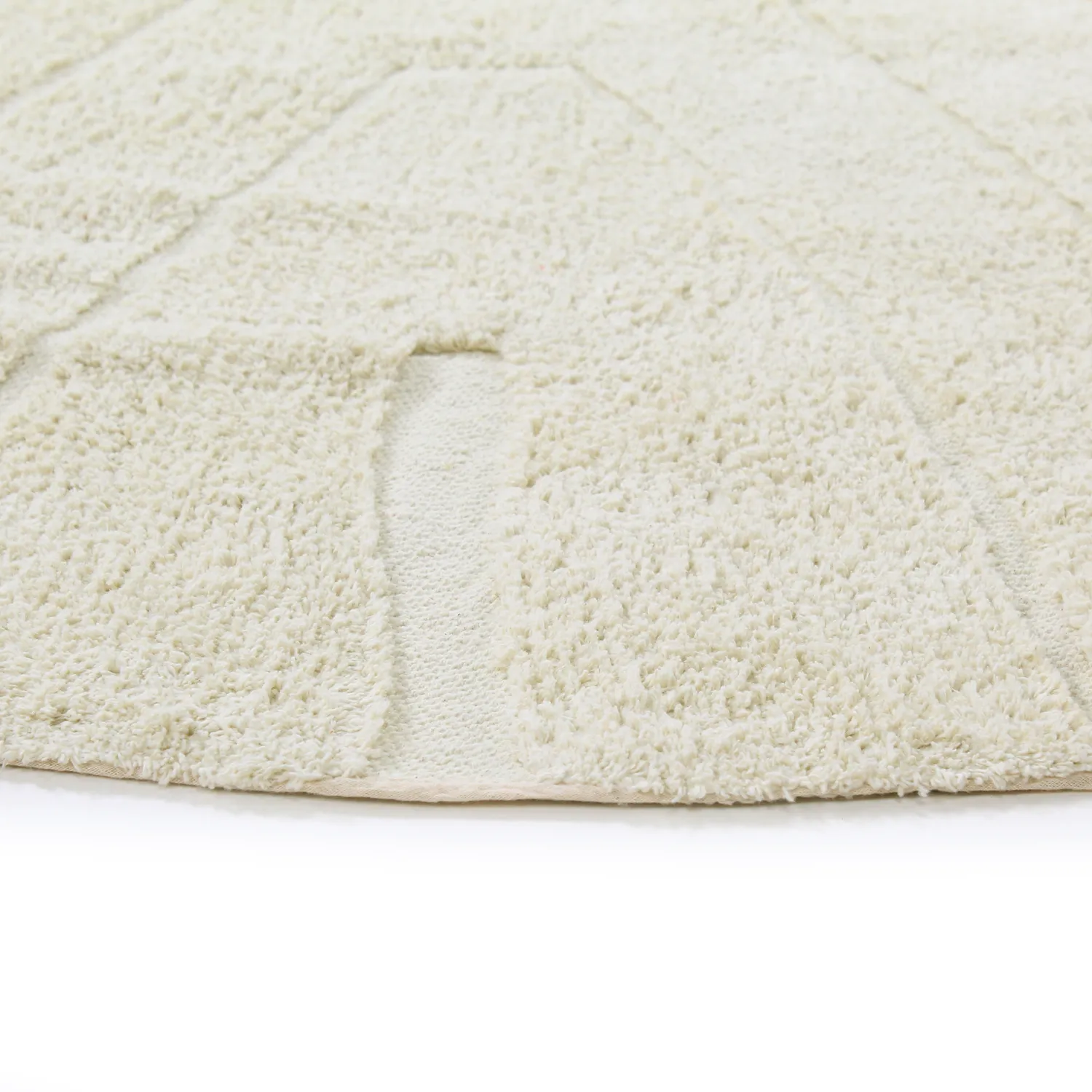Kulatý koberec - Sivia Natural Cotton Shaggy (špinavě bílá)