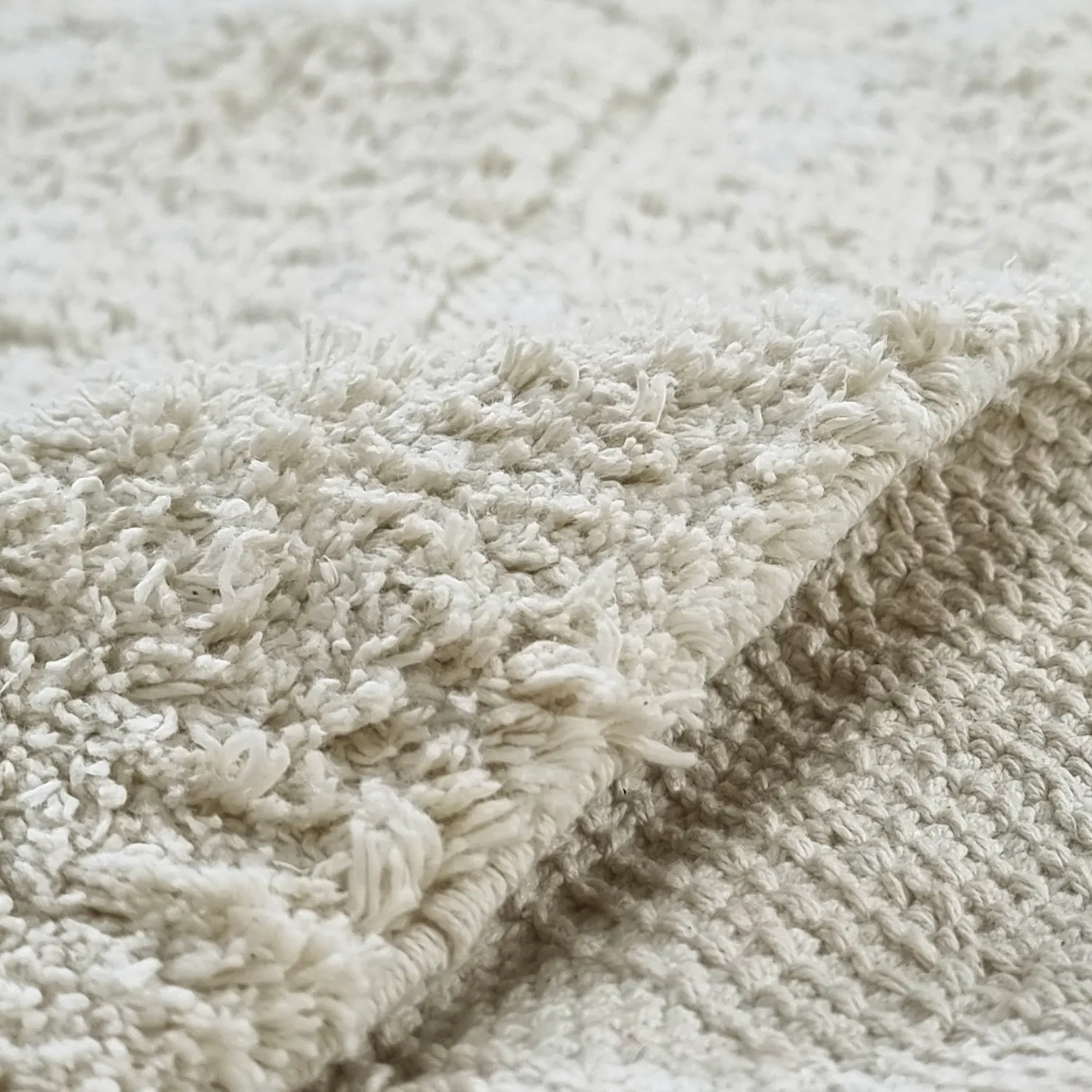 Kulatý koberec - Sivia Natural Cotton Shaggy (špinavě bílá)