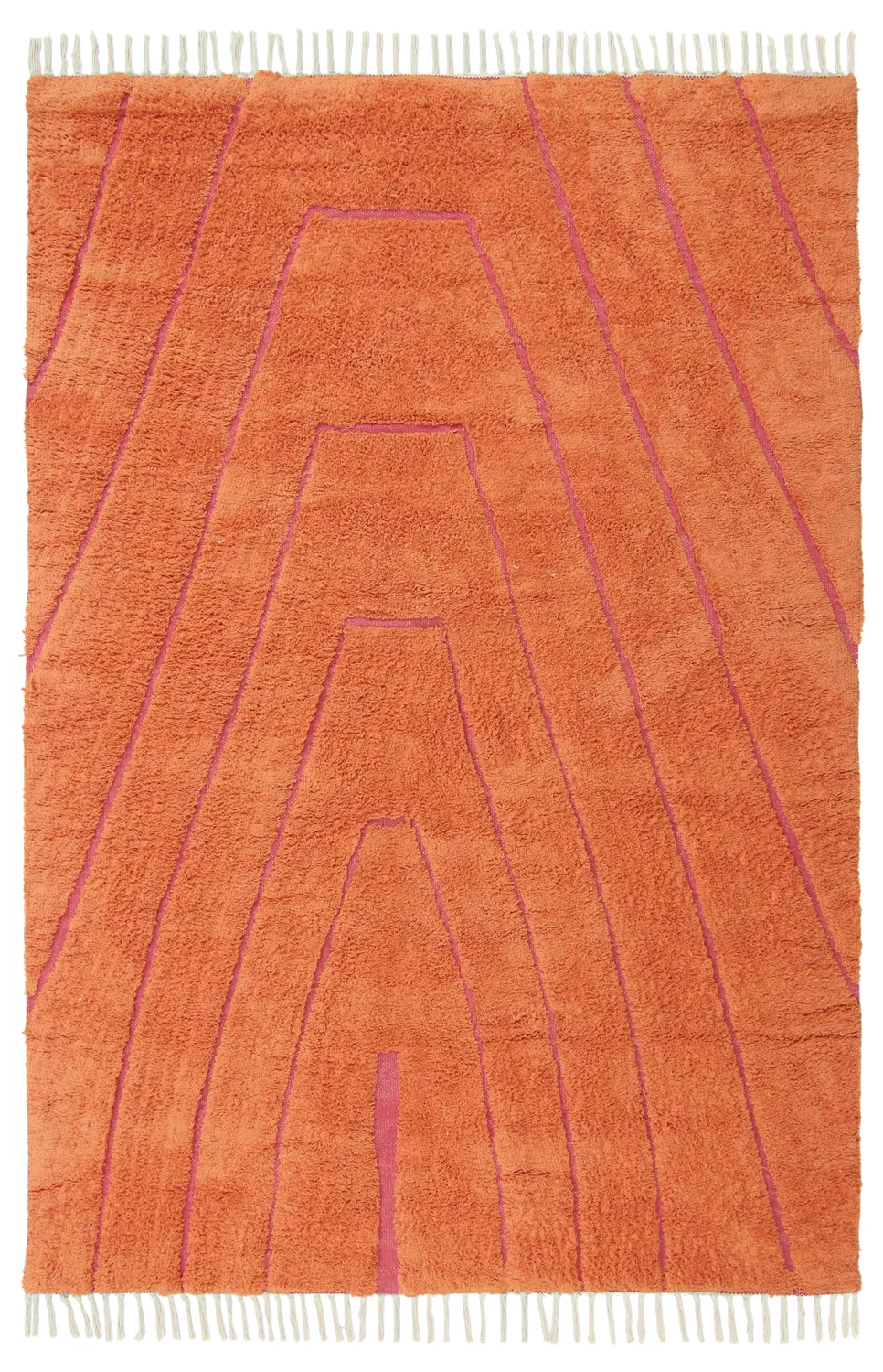 Shaggy koberce - Sivia Natural Cotton Shaggy (červený/oranžový)
