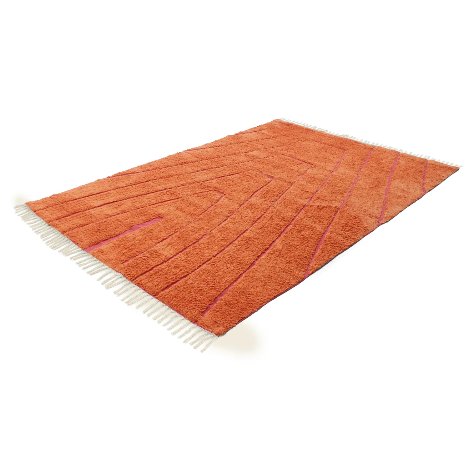 Shaggy koberce - Sivia Natural Cotton Shaggy (červený/oranžový)