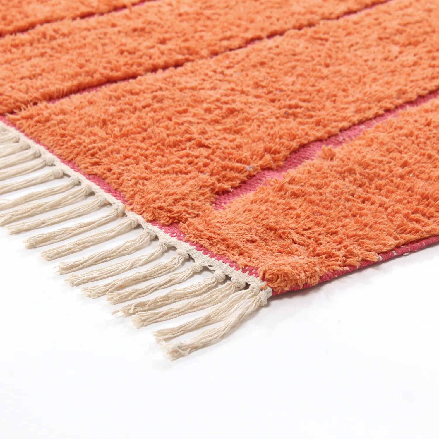 Shaggy koberce - Sivia Natural Cotton Shaggy (červený/oranžový)
