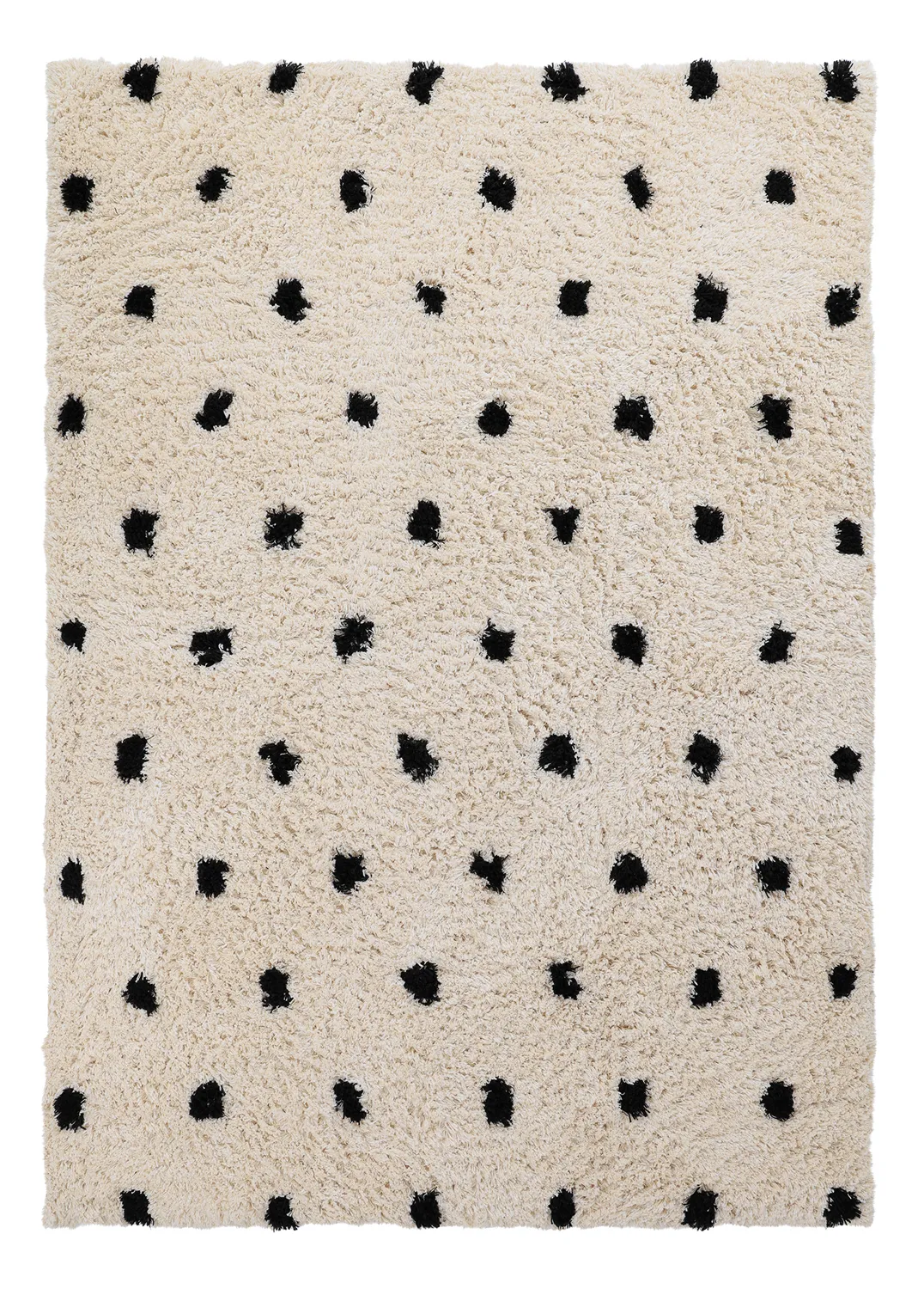 Shaggy koberce - Soria Natural Cotton Shaggy (lomená bílá/černá)