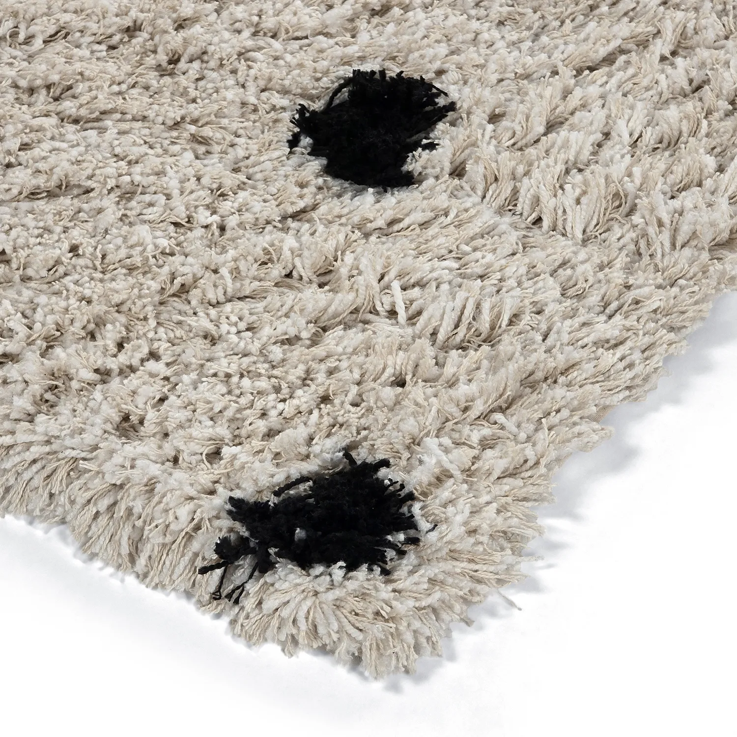 Shaggy koberce - Soria Natural Cotton Shaggy (lomená bílá/černá)