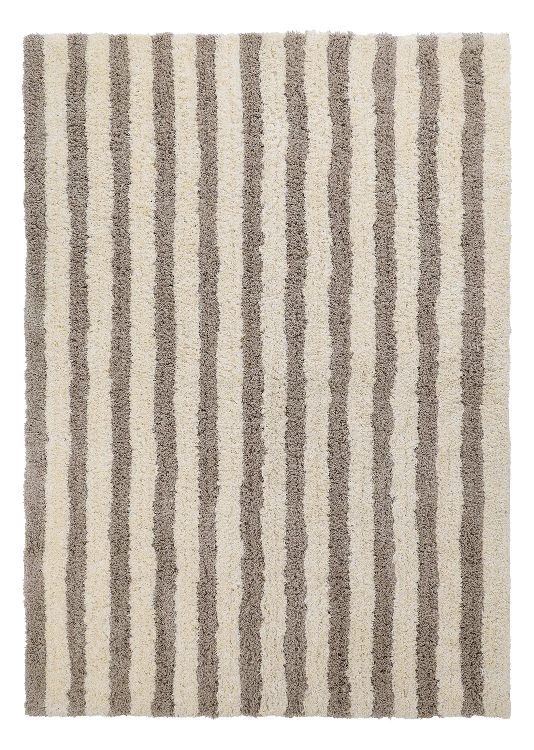 Shaggy koberce - Thira Stripe Cotton Shaggy (krémová/taupe)