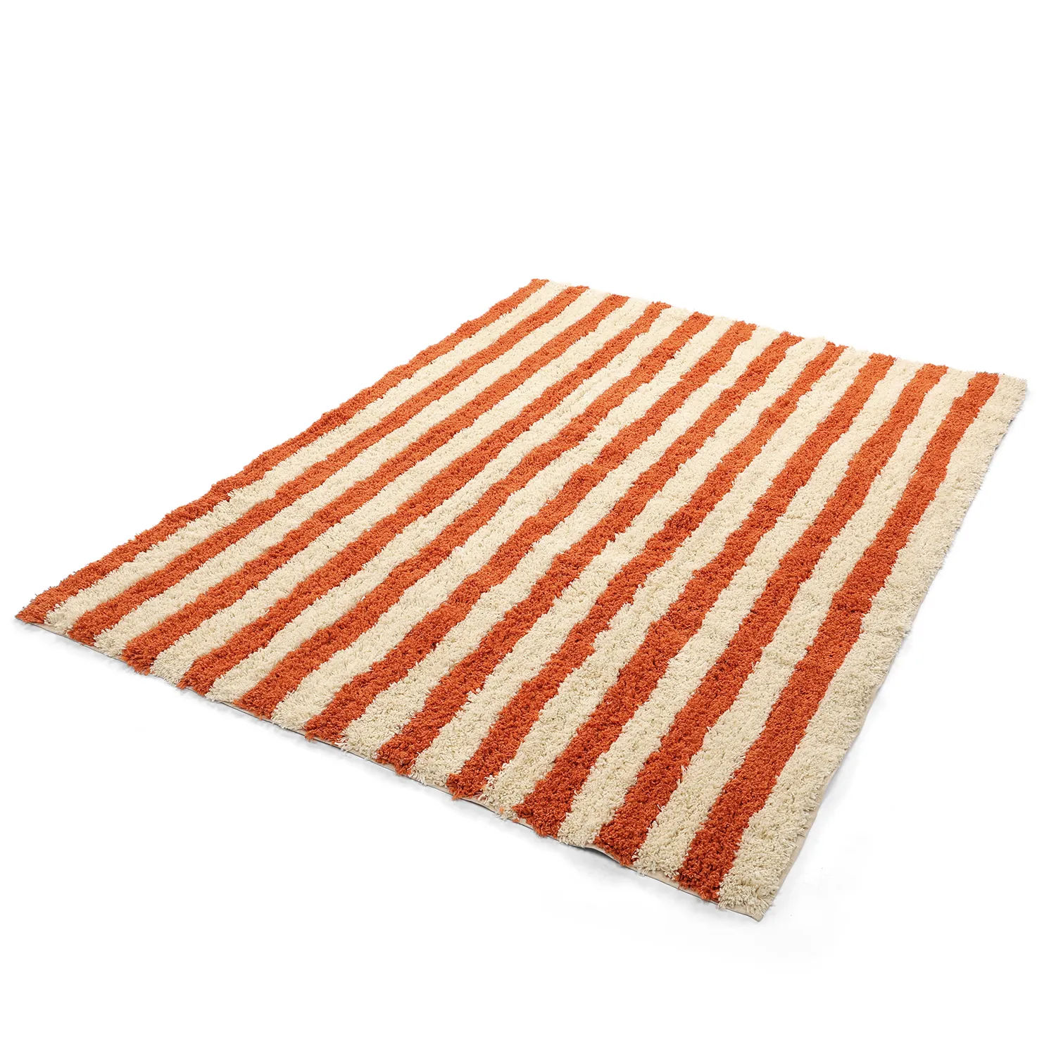 Shaggy koberce - Thira Stripe Cotton Shaggy (světle žlutá/světle oranžová)