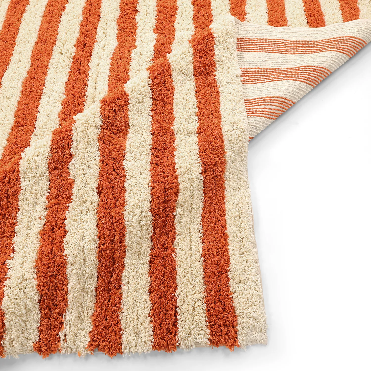 Shaggy koberce - Thira Stripe Cotton Shaggy (světle žlutá/světle oranžová)
