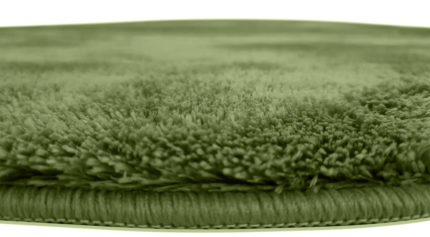 Kulaté koberce - Aranga Super Soft Fur (olivově zelená)