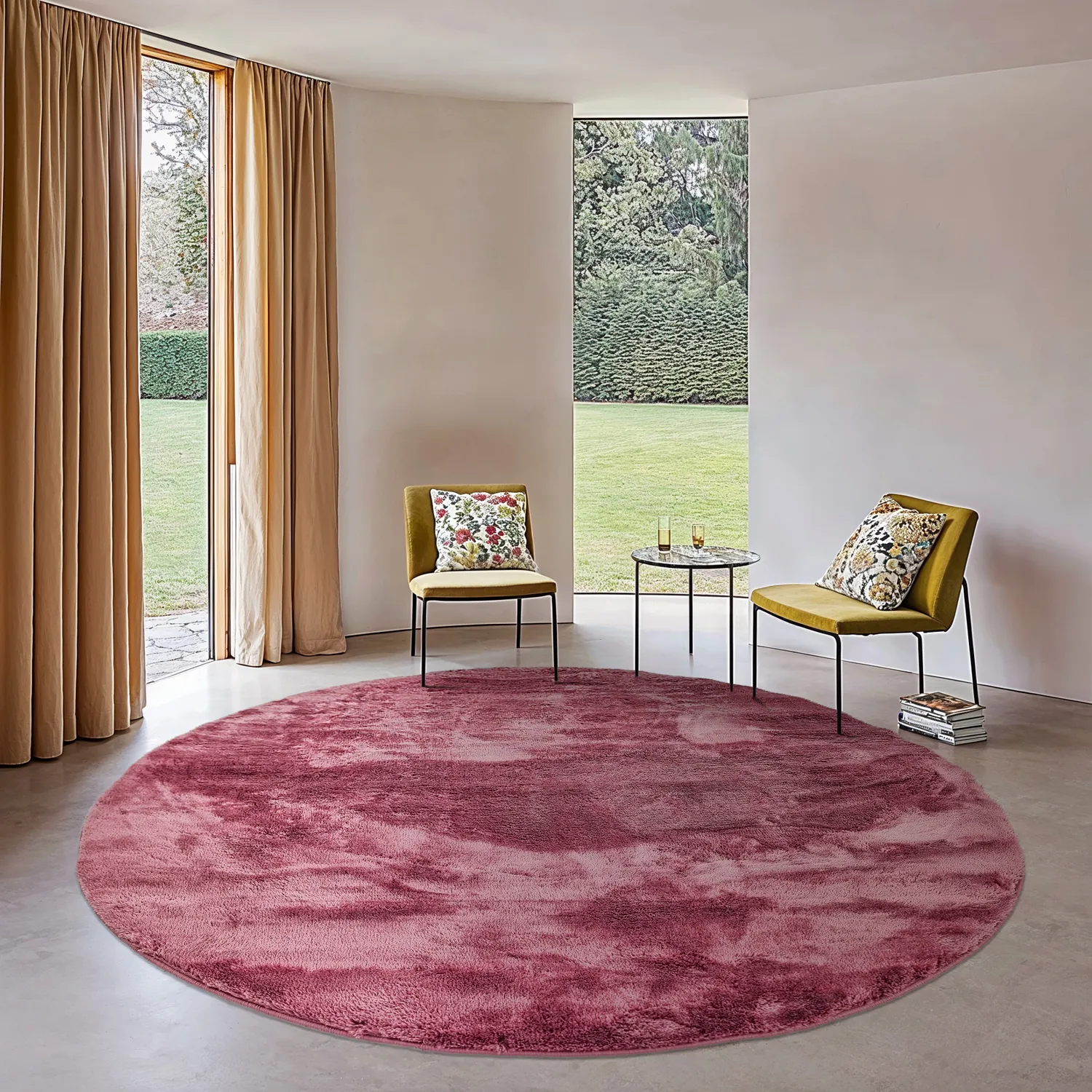 Kulaté koberce - Aranga Super Soft Fur (rose)