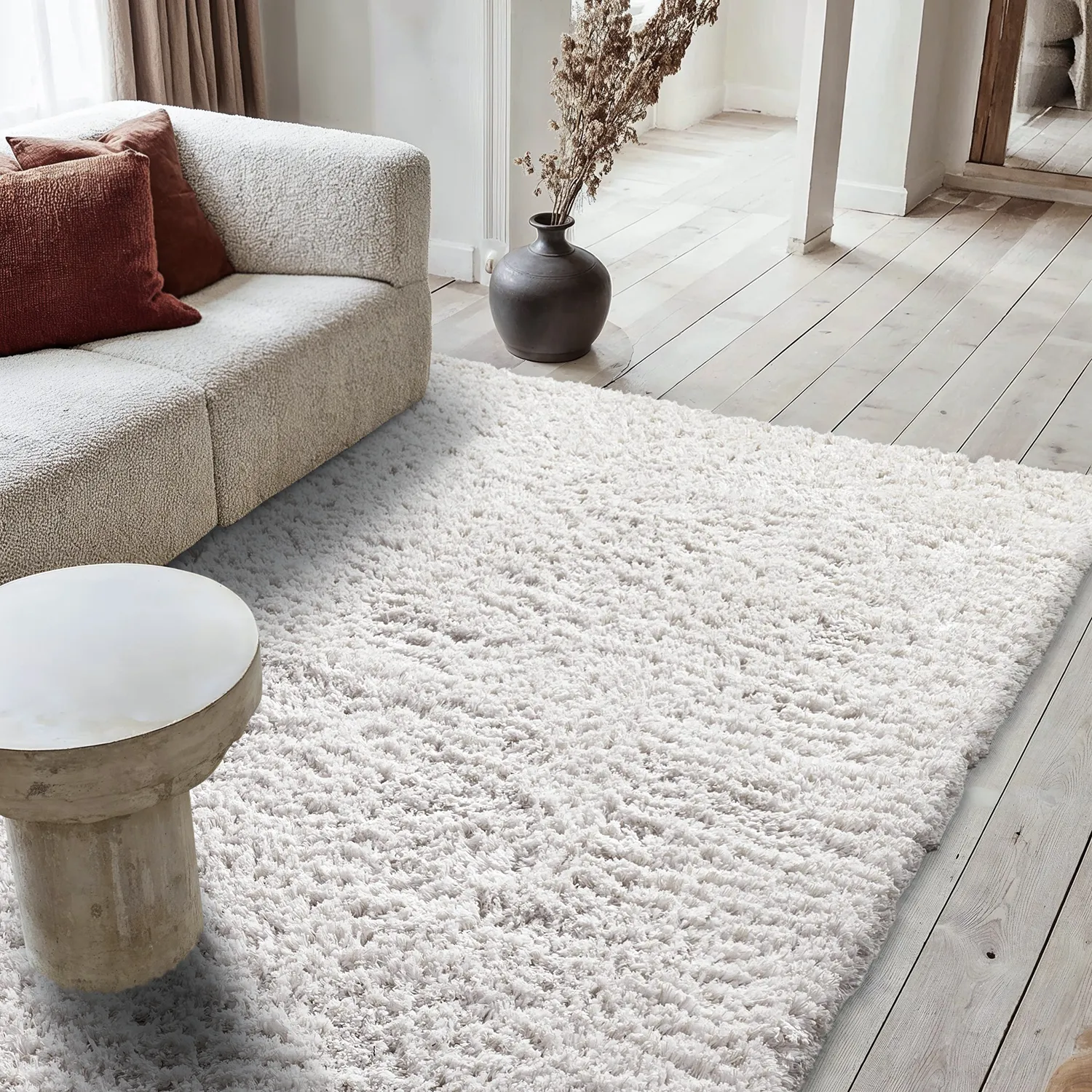 Shaggy koberce - Combarro Solid Cotton Shaggy (krém)