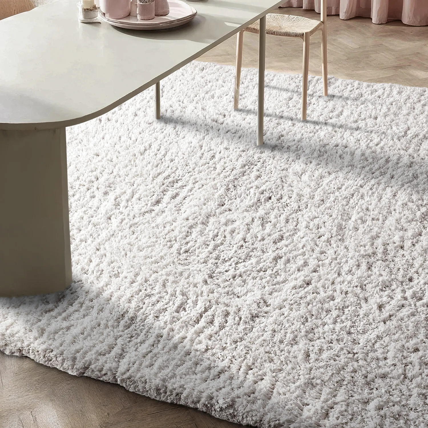 Shaggy koberce - Combarro Solid Cotton Shaggy (krém)