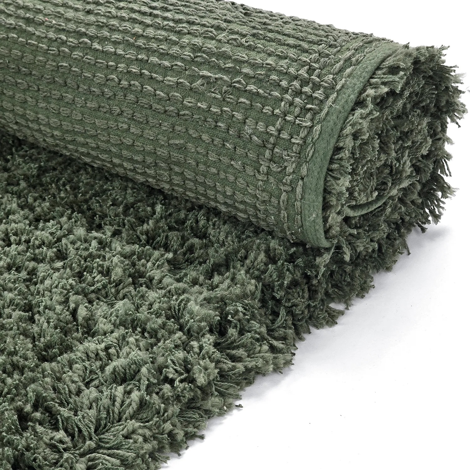 Shaggy koberce - Combarro Solid Cotton Shaggy (zelený)