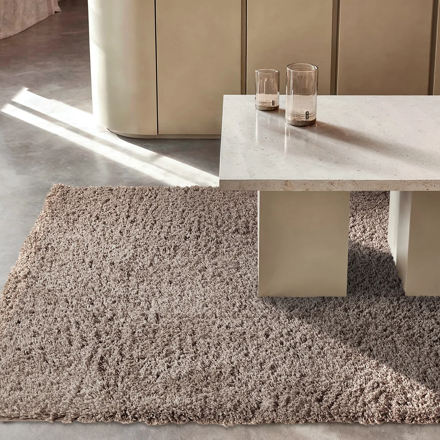 Shaggy koberce - Combarro Solid Cotton Shaggy (taupe)