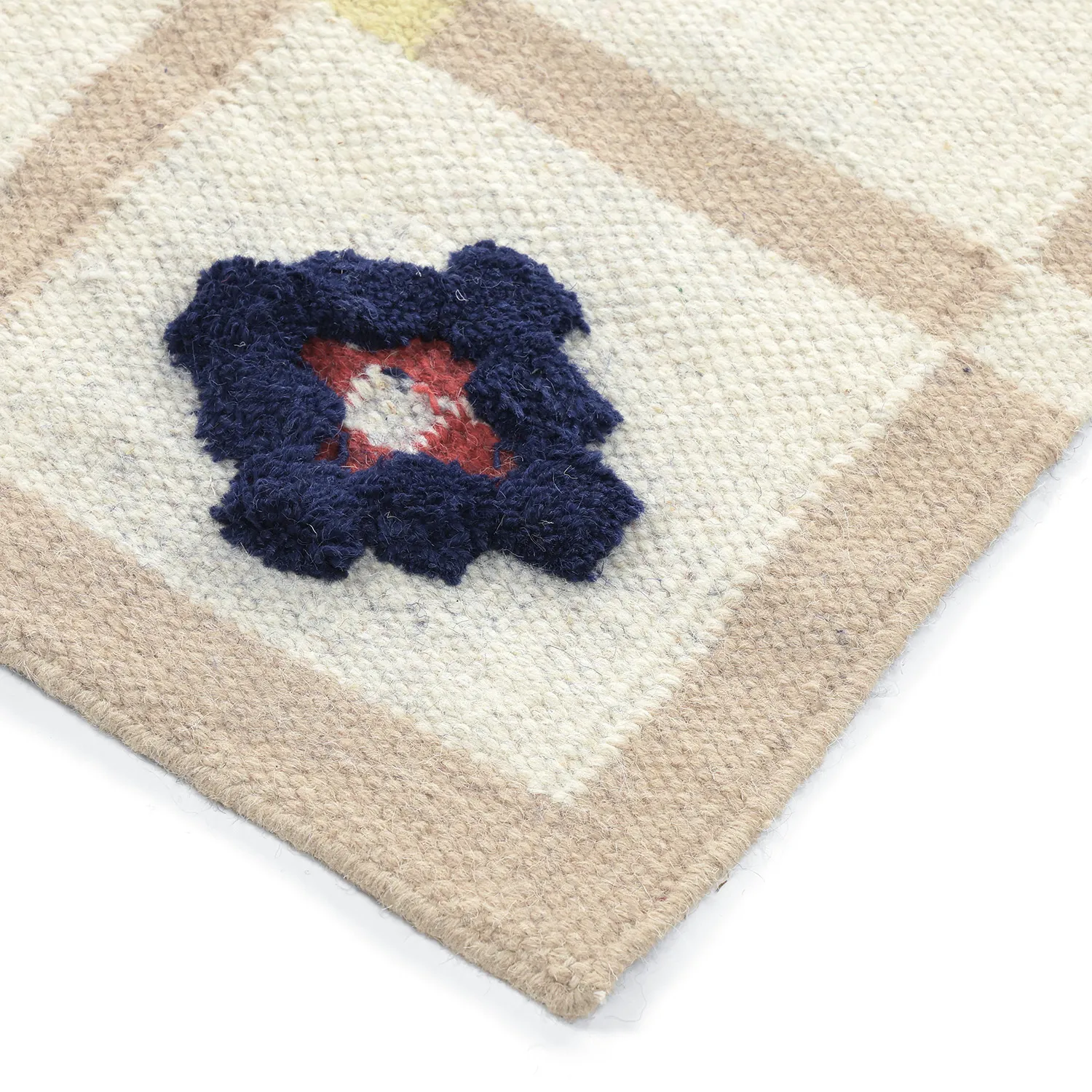 Vlněný koberec - Lausanne Flatweave Tufted Premium (bílá/béžová)
