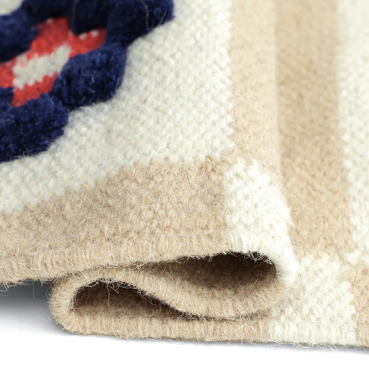 Vlněný koberec - Lausanne Flatweave Tufted Premium (bílá/béžová)