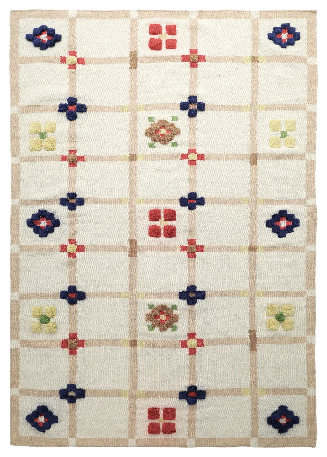 Vlněný koberec - Lausanne Flatweave Tufted Premium (bílá/béžová)