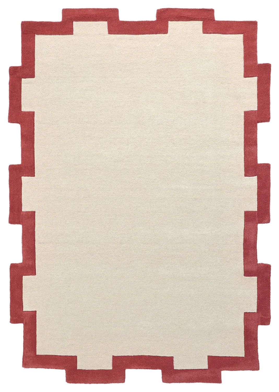 Vlněný koberec - Agra Hand Tufted Wool Premium (krém/červený)