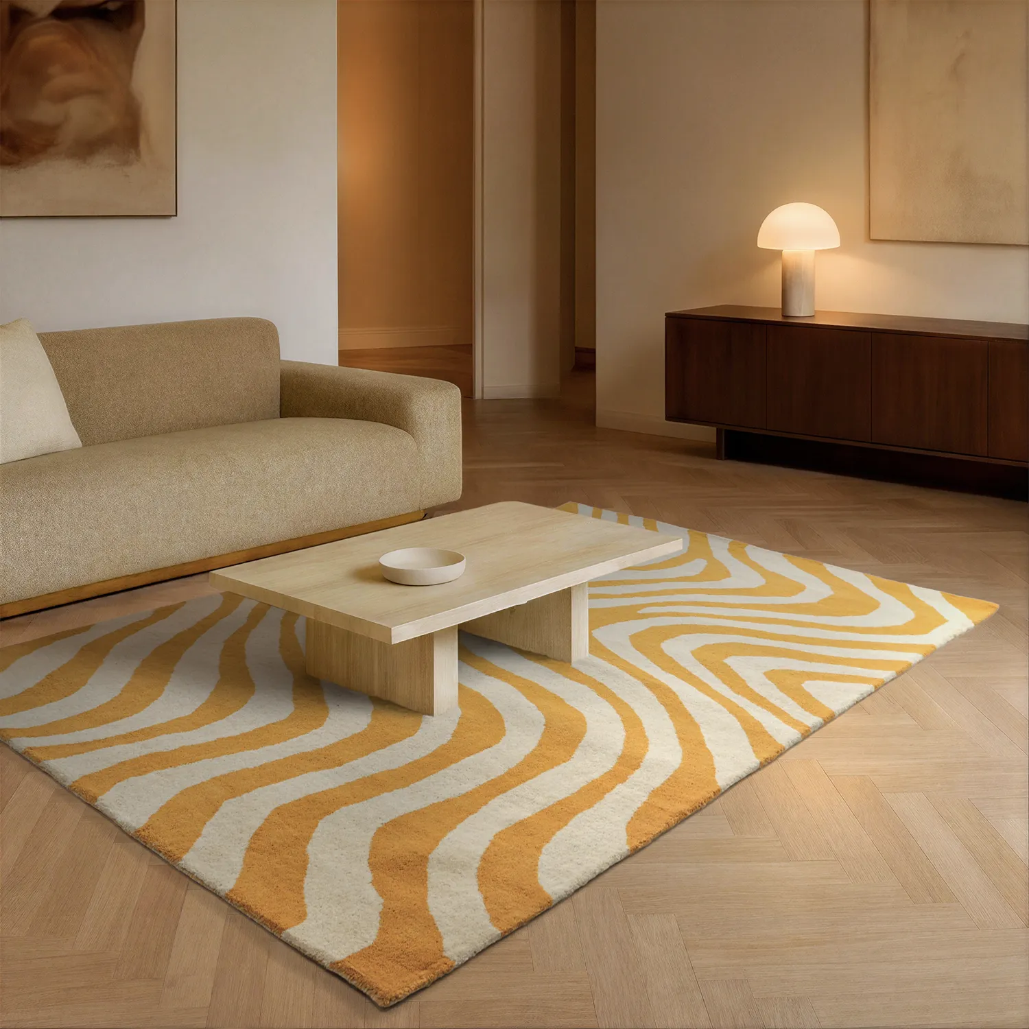 Vlněný koberec - Aiz Hand Tufted Wool Premium (žluť)