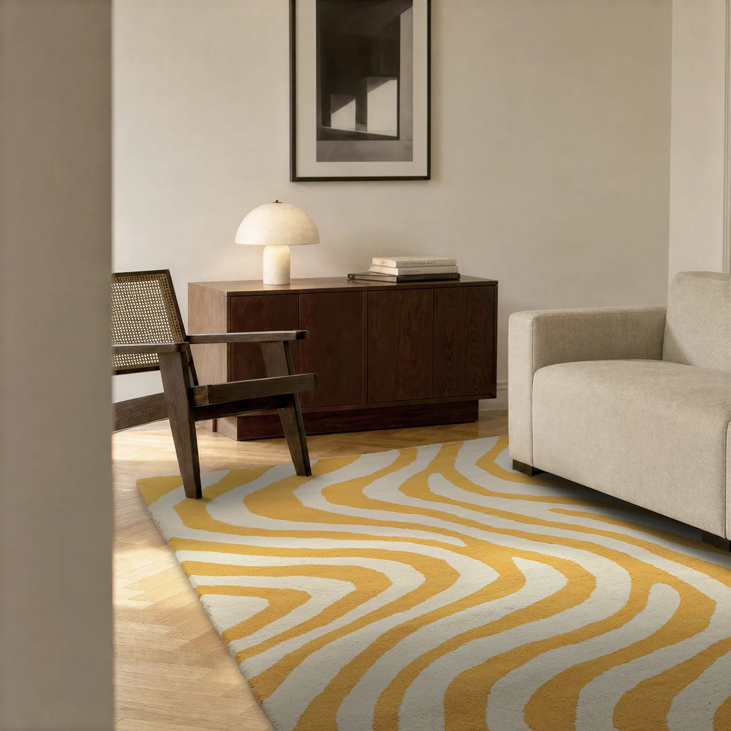 Vlněný koberec - Aiz Hand Tufted Wool Premium (žluť)