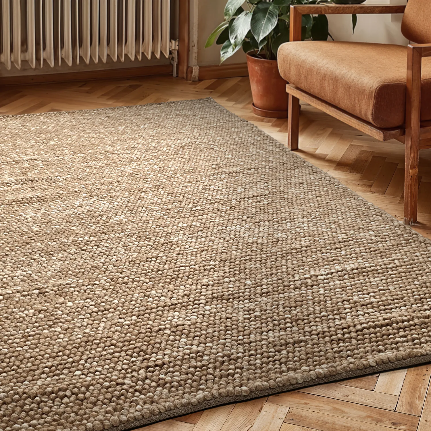 Vlněný koberec - Avafors Wool Bubble (světle hnědá/bílá)