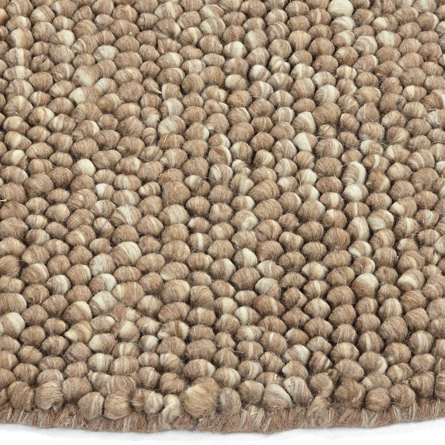 Kulatý koberec - Avafors Wool Bubble (světle hnědá/bílá)
