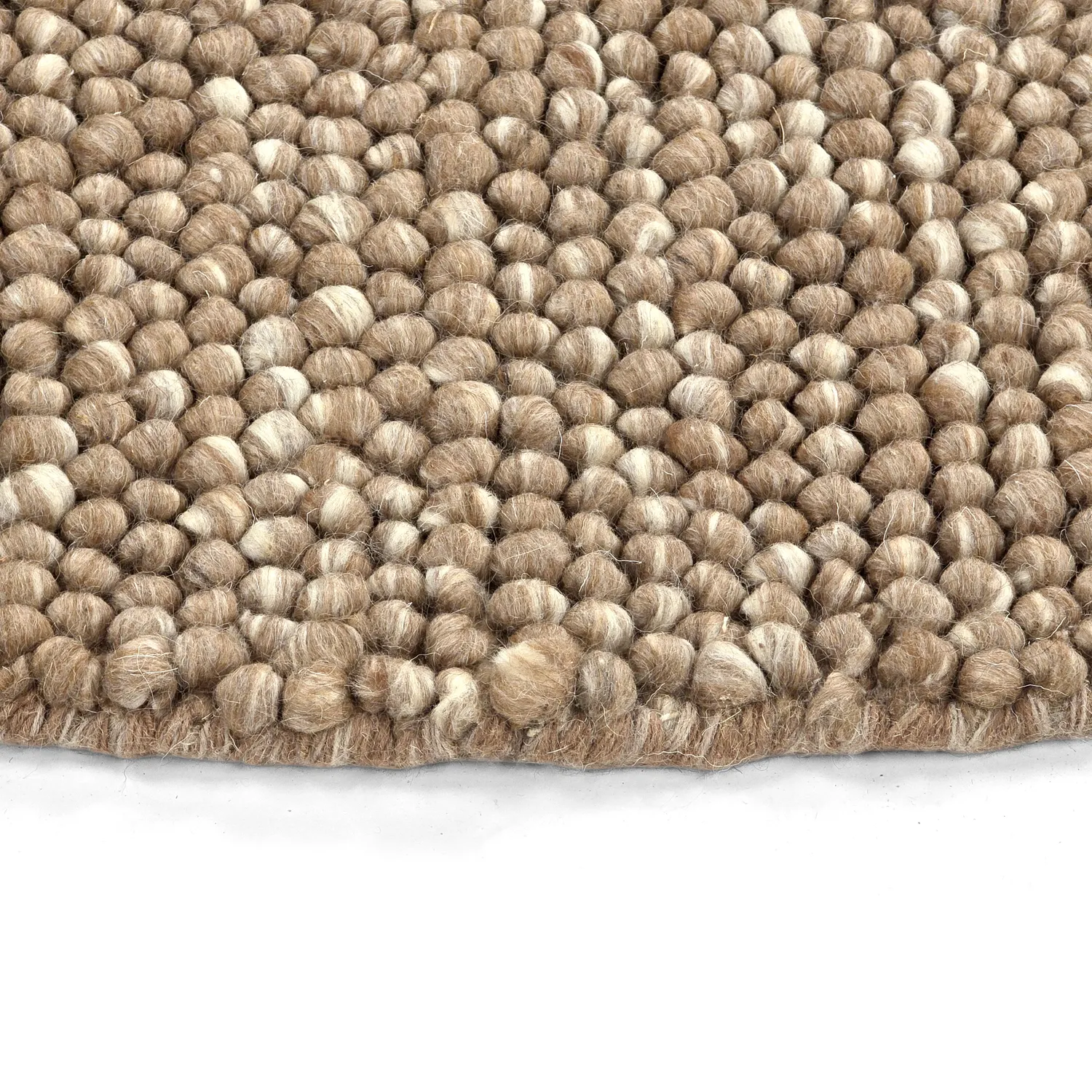 Kulatý koberec - Avafors Wool Bubble (světle hnědá/bílá)