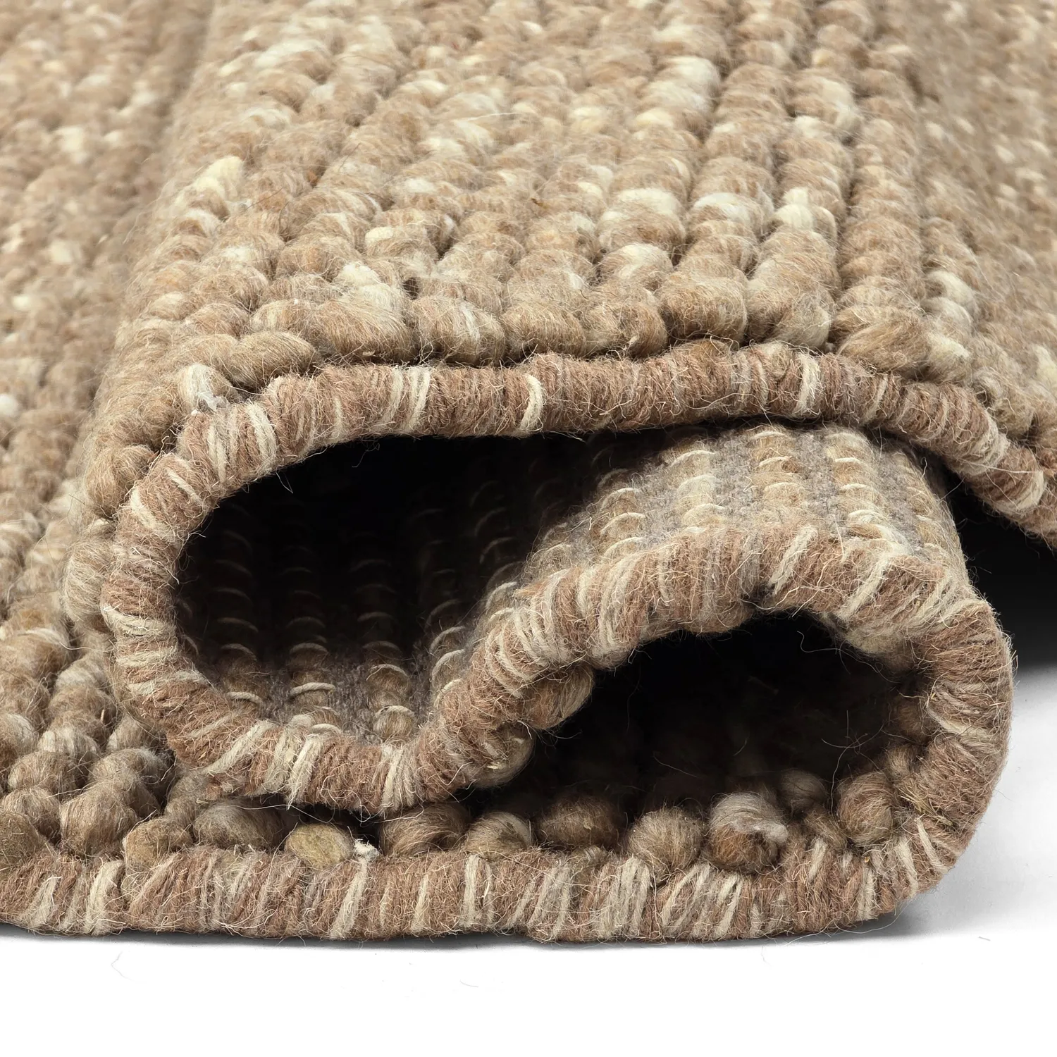 Kulatý koberec - Avafors Wool Bubble (světle hnědá/bílá)