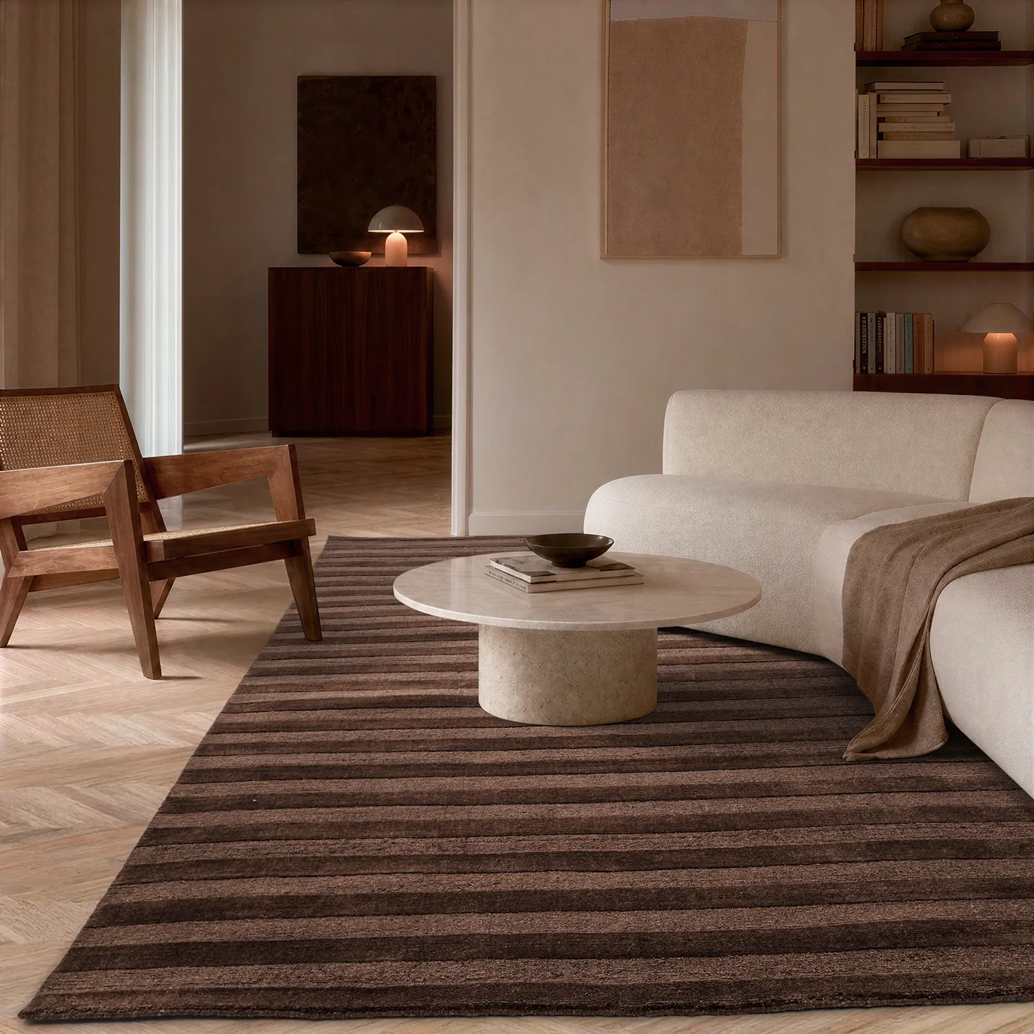 Vlněný koberec - Brenta Handloom Wool Premium (hnědý)